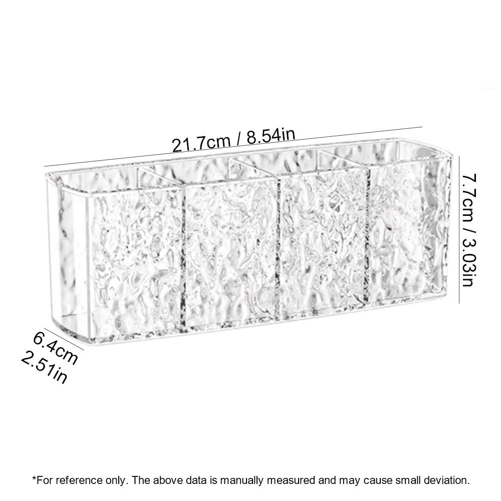 Прозрачный ящик для хранения Подставка для хранения кистей для макияжа и карандашей для бровей Три отделения Большой органайзер для хранения Банка для ванной комнаты