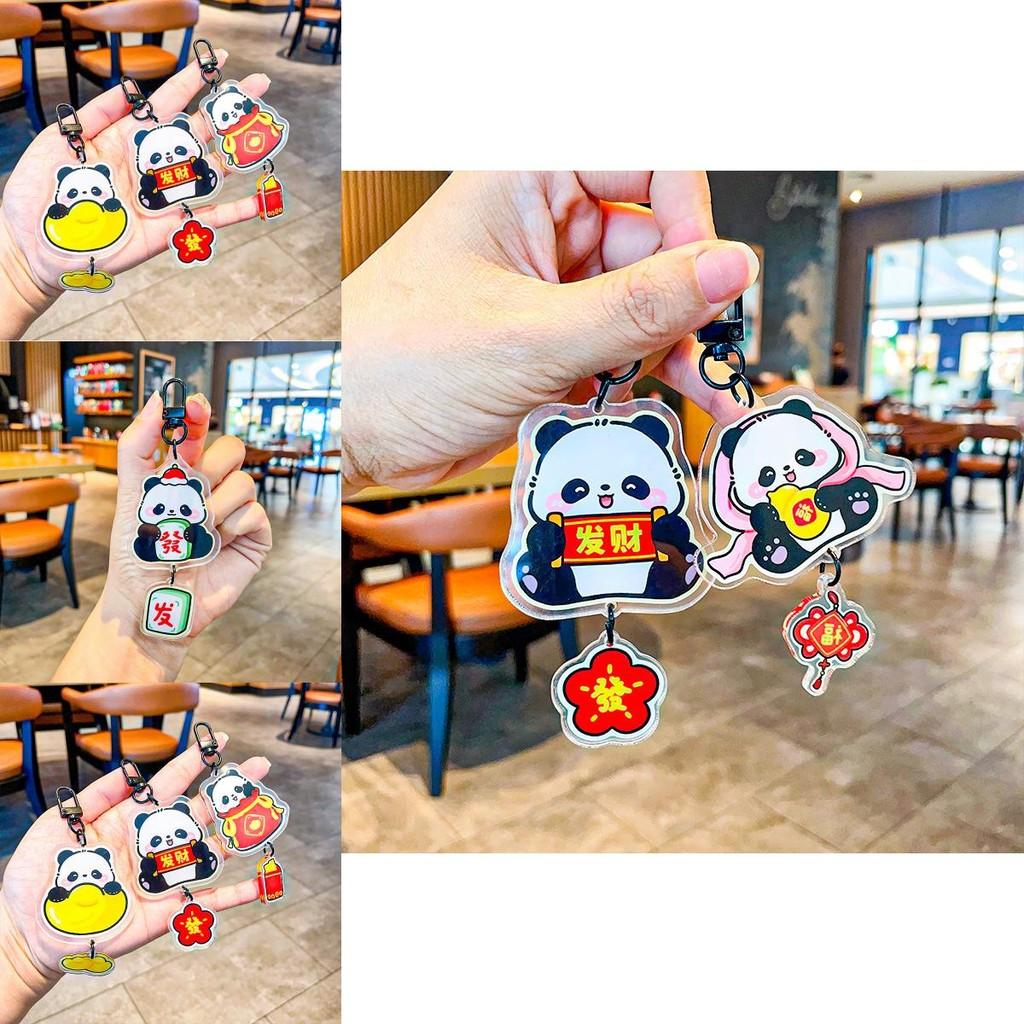 Cute Acrylic Panda Keyring Delightful Keychain Accessory For Birthdays Weddings And Holidays