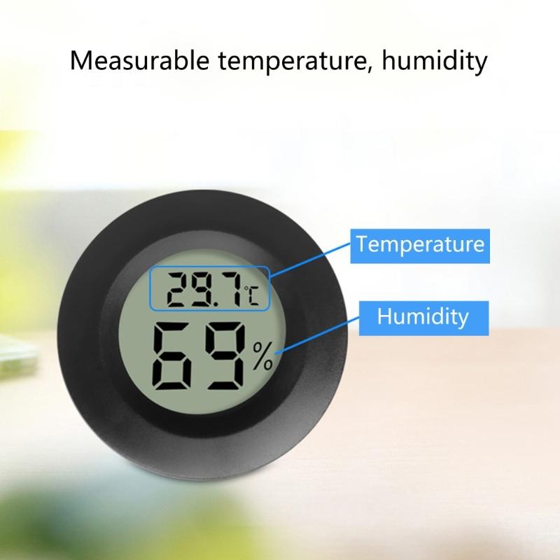 -50~ +70°C Круглый цифровой гигрометр-термометр с ЖК-дисплеем Для точного контроля температуры и влажности Детектор