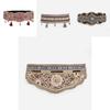 Boho Chic Beaded Wide Waist Belt With Geometric Design For Festival And Casual Wear