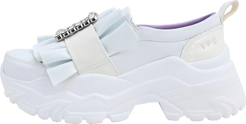 Кроссовки с платформой и пряжкой с драгоценными камнями