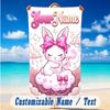 Easter Bunny Theme Beach Towel Personalized Custom Name & Text Soft Quick Dry Beach Towel for Swimming Travel