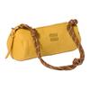Miu Miu Monochrome Logo Embroidered Two-Tone Woven Wrist Strap Cotton Tote Bag Women tote bags Yellow 5NE853_2IA7_F05B3