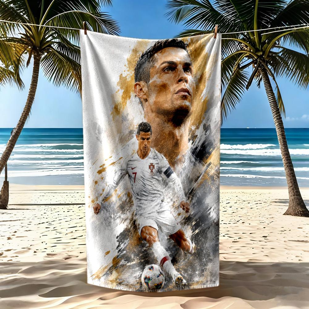 Cristiano Ronaldo Beach Towel Super Soft Absorbent Comfortable Lightweight Perfect For Traveling Yoga Camping And Swimming