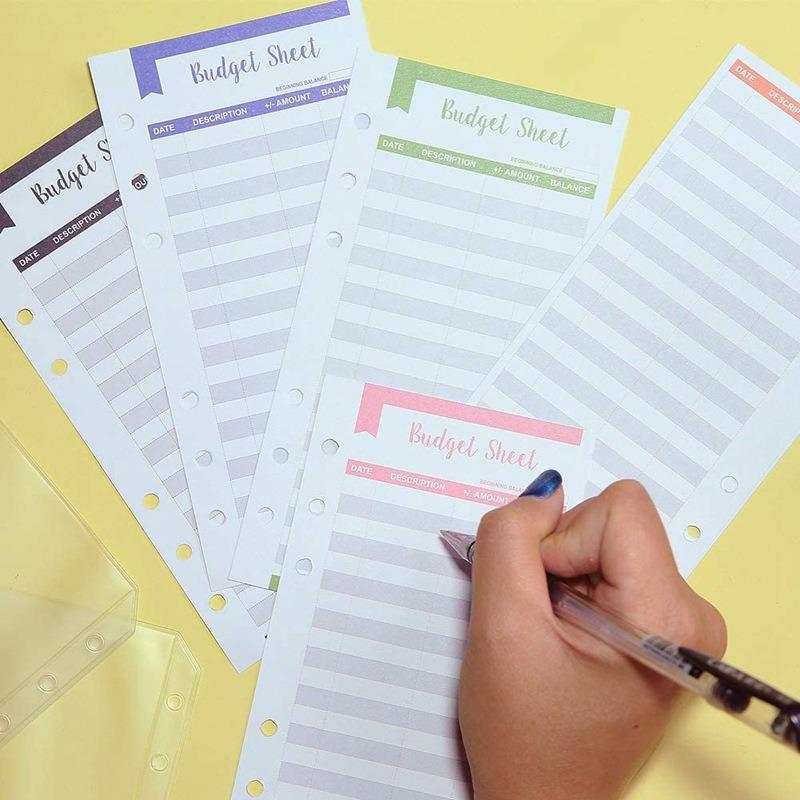 1 шт. A6 из искусственной кожи, переплет для блокнота, органайзер для планирования бюджета, система конвертов для денежного бюджета с 12 шт., бюджетные листы