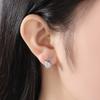 BELLA BOX S925 Sterling Silver Needle Stud Earrings, A Cute And Fresh Mini Diamond-encrusted Little Swan Animal Earrings
