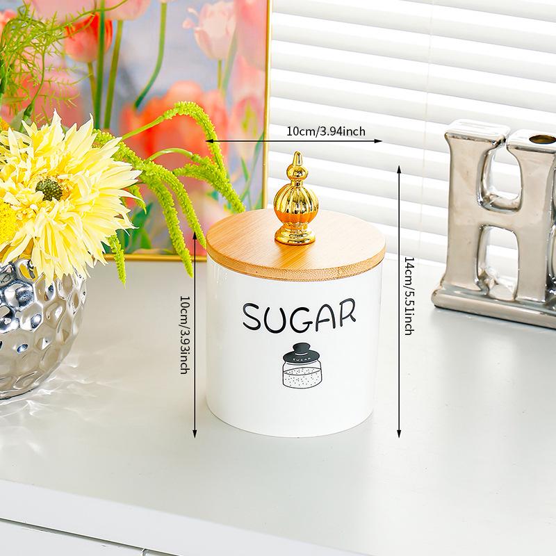 White Ceramic Moisture-Proof Storage Jars with Lids - Ideal for Sugar, Tea, and Beans