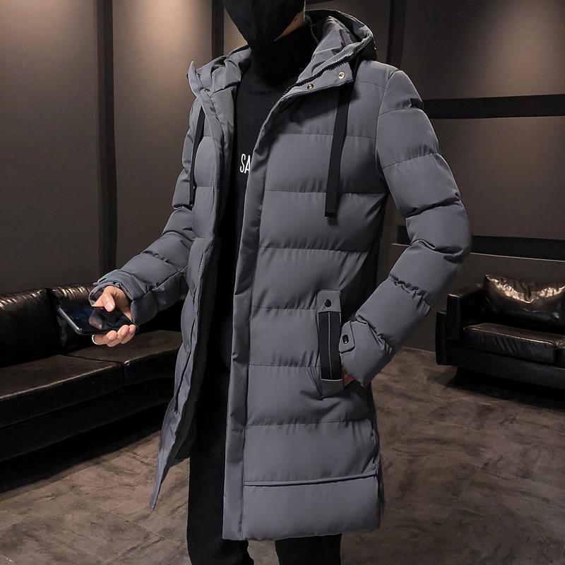 Brand Clothing Men Winter Parka Long Section 2 Colors New Warm Thicken Jacket Outwear Windproof Coat Hooded Plus Size S-4XL