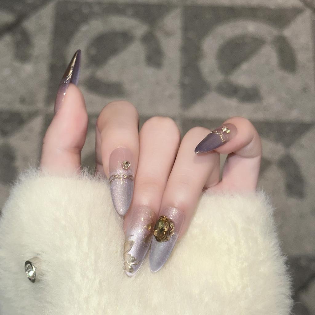 Высококлассная броня для ношения в стиле «кошачий глаз» во французском стиле с высококлассным расписанным вручную золотым волшебным зеркалом и цветами, ручной работы, маникюрный патч, можно отсоединить