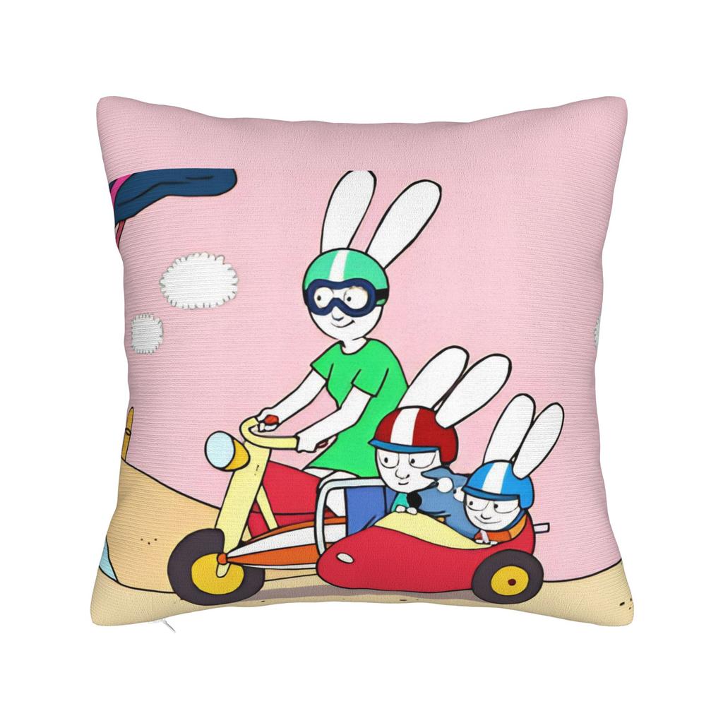 Simons Super Rabbit Cartoons Square Pillow Covers Polyester Bed Car Cushion Cover Cute Decorative Pillowcase