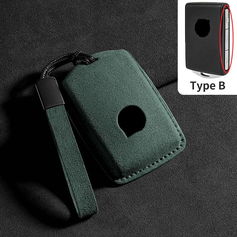 Suede Car Key Case Cover For Volvo S60 S90 XC40 XC60 XC90 V60 V90 T6 T8 Auto Keychain Protector Shell Fob Decorative Accessories