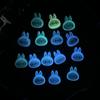 20Pcs Kawaii Cartoon Labubu Rabbit Head Resin Nail Charms 3D Luminous Creative Colorful Diy Accessories Nail Art Decoration