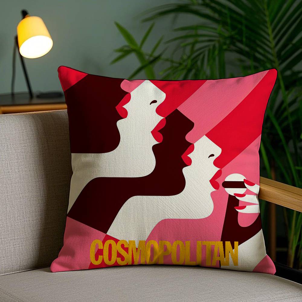 Female-oriented Style Cosmopolitan Pillow Case Anti-dustmite Pillowcase Invisible zipper silky short plush Sofa cushion cover