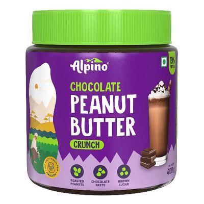 Alpino Шоколадный хруст с арахисовым маслом 400 г | 19% белка | Сделано из жареного арахиса, шоколадной пасты, коричневого сахара и морской соли.