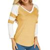 Fashionable and Elegant Spring and Autumn V-neck Loose Large Size Women's T-Shirt