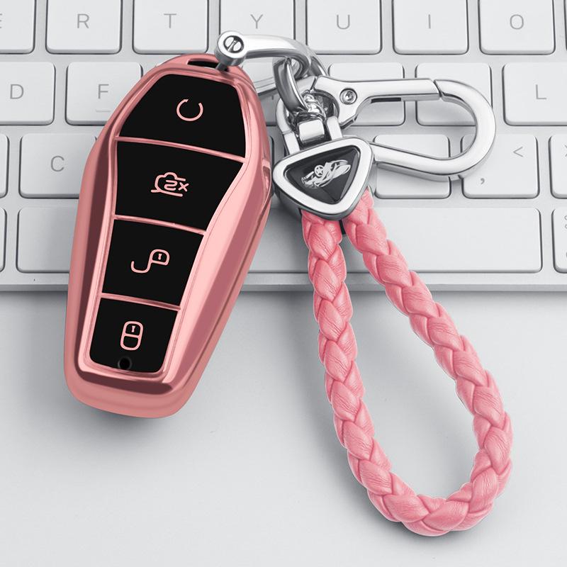 BYD Key Case for 21 Qin Plus DMI, D1, E2, E3, Yuan Pro EV - Unisex Car Bag Buckle Shell.
