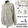 LYLE & SCOTT BLACK LABEL рубашка с длинным рукавом из шерсти ангоры кашемира мужская L бежевая в полоску(ИСПОЛЬЗОВАЛ)