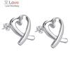 Fine Charms 925 Sterling Silver Fashion Romantic Heart Stud Earrings for Women Holiday Gifts Classic Party Jewelry