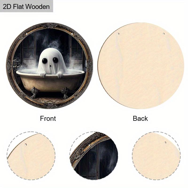2D Flat Wooden Hanging Decorative Signs, Ghost Patterns, Halloween Decorations, Halloween Gifts for Friends
