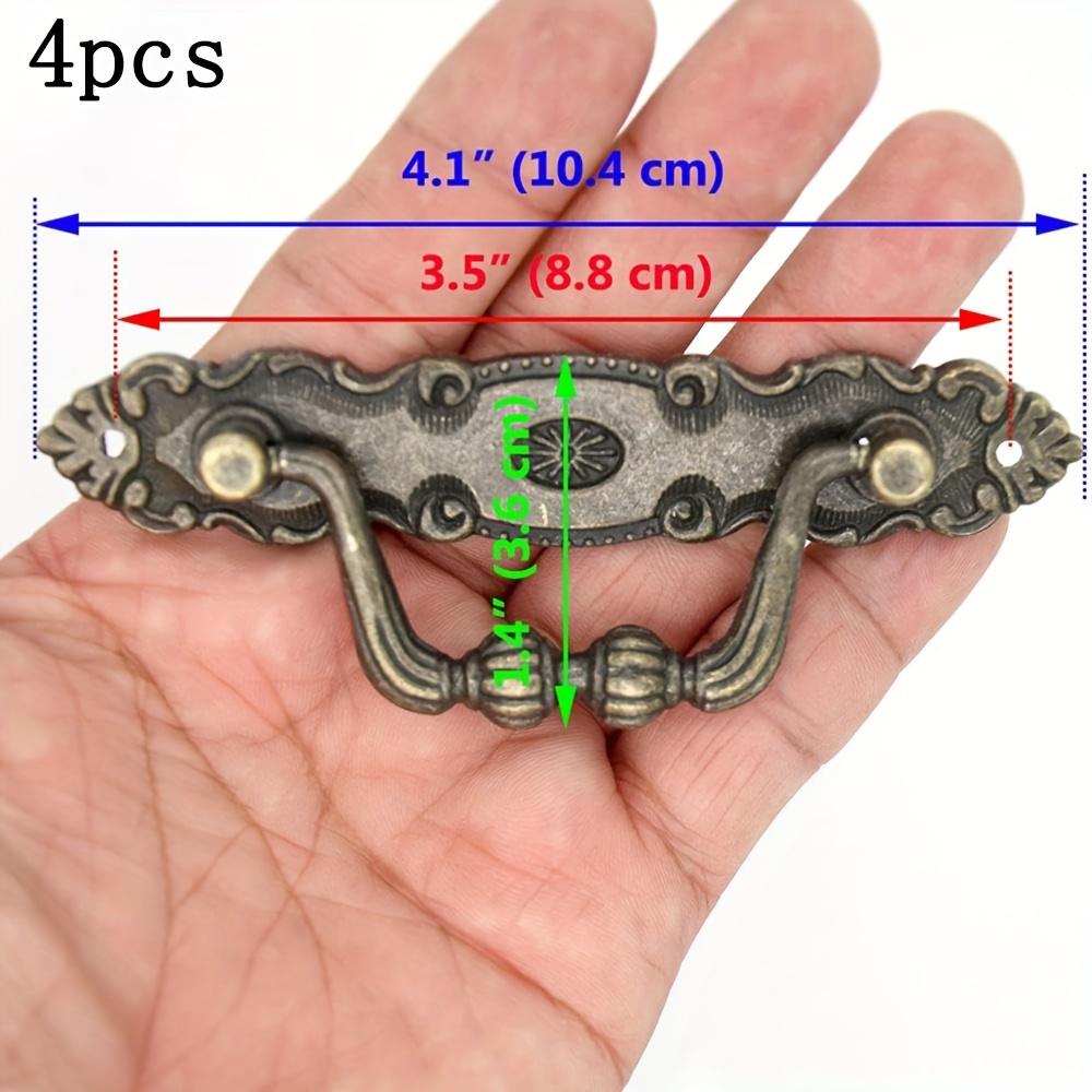 4 шт. Винтажные бронзовые ручки с подъемным кольцом для комода, ручки для туалетного столика, ручки для ящиков из цинкового сплава Art Base