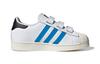 Adidas Originals SUPERSTAR CF C Casual Abrasion Resistant Low top Skateboard Shoes White Blue Black FZ0645