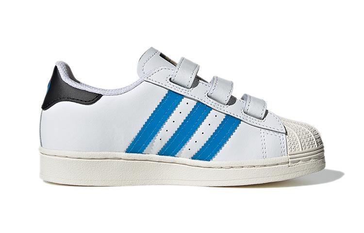 Adidas Originals SUPERSTAR CF C Casual Abrasion Resistant Low top Skateboard Shoes White Blue Black FZ0645