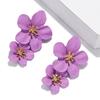 1 Pair Ear Studs Trendy Non-allergic Exquisite Elegant Double Layer Flower Design Women Earrings