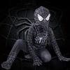 Exquisite Black Spiderman Cosplay Suit For Kids And Adults Featuring High Elasticity