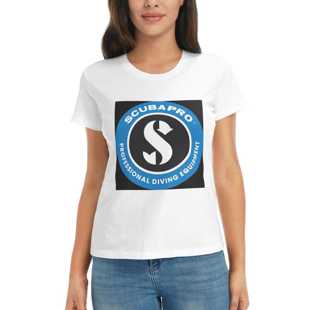 Women TShirt Scubapros Diving Logo Summer Short Sleeve Tees Round Neck Cotton T Shirts Clothes Tops Streetwear