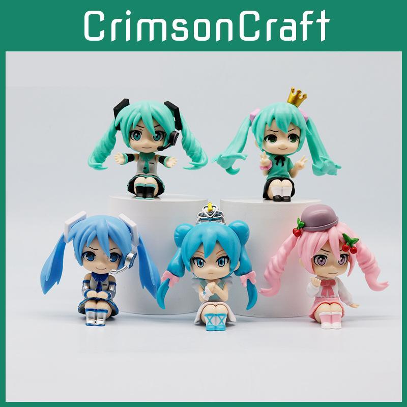 Adorable Q Version Hatsune Miku Figurine Pvc Anime Collectible Doll Set For Fans