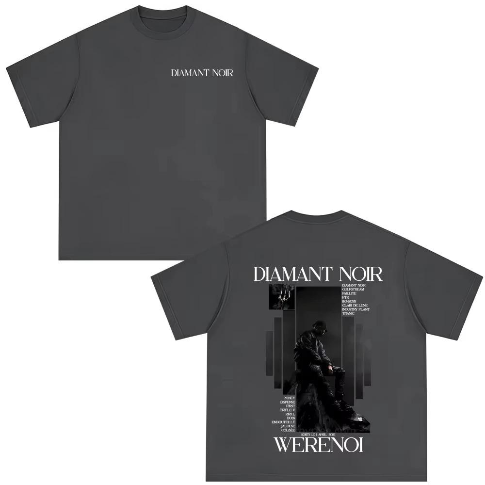 2026 Hot Sale Rapper WeRenoi DiaUnisext Noir Album Tshirt Unisex Women Hip Hop Fashion Pop Music Tshirts Cotton Clorhing Vintage Wear