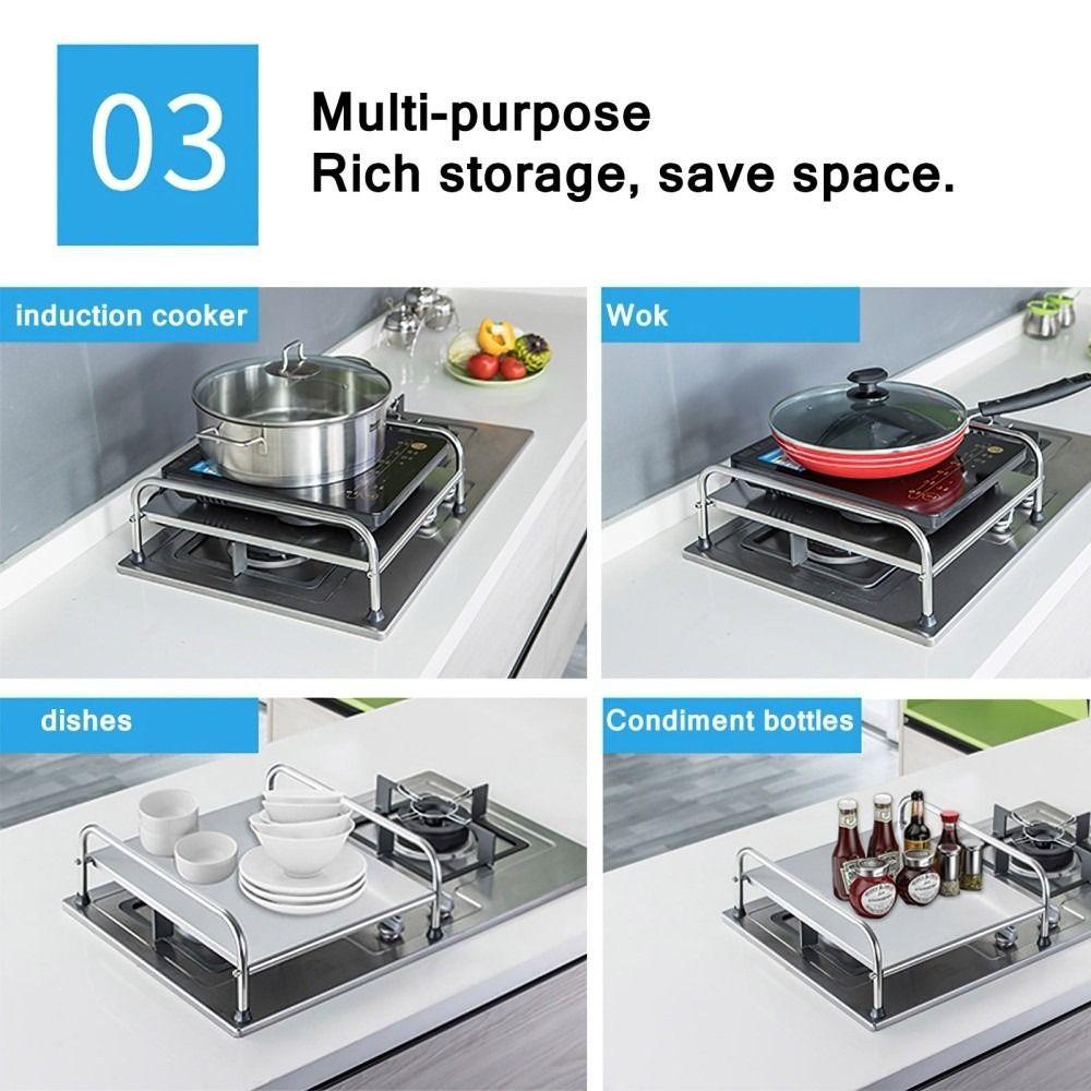 With Handle Induction Cooker Stand Anti-Slip Feet Kitchen Counter Rack Tabletop