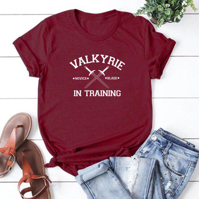 Футболка Valkyrie In Training Футболка Sarah J Maas Night Court Bookish Gift Женские футболки Летние футболки с графическим принтом