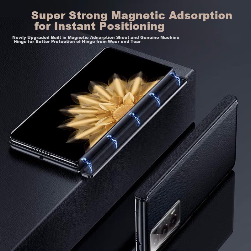 Phone Case for Honor Magic V2, Honor V2 Foldable Screen Protective Cover, Full Protection, Shockproof, Ultra-Thin, Business Style Leather Case
