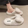 2025 осень и зима мода повседневные универсальные с высоким чувством толстая подошва ins тренд мода плюшевые однословные пушистые тапочки
