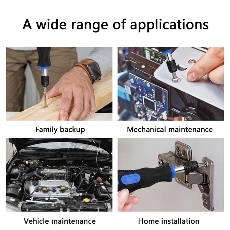 Magnetic Ratchet Screwdriver Bit Holder Security Bit Antislip Handle 1/4'' 6.35mm Handle Magnetic Bit Driver