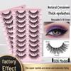 Yirenhui S06: 10 Pairs of Thick, Long False Eyelashes for Stage Performance - Black Stem