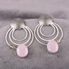 Rose Chalcedony Gemstone Jewelry, 925 Sterling Silver Earrings Jewelry, Handmade Gorgeous Earrings Gift For Women