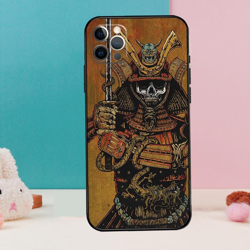 Japanese Samurai Case For iPhone 14 13 12 11 15 16 Pro Max X XR XS Max 14 Plus Soft Back Cover