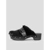 Scholl (женщины) Клоки на деревянной подошве с пуговицами Черные (Hh49K2W115)