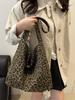 Korean Style Large Capacity Leopard Print Women's Shoulder Bag - 2025 Autumn Casual Tote