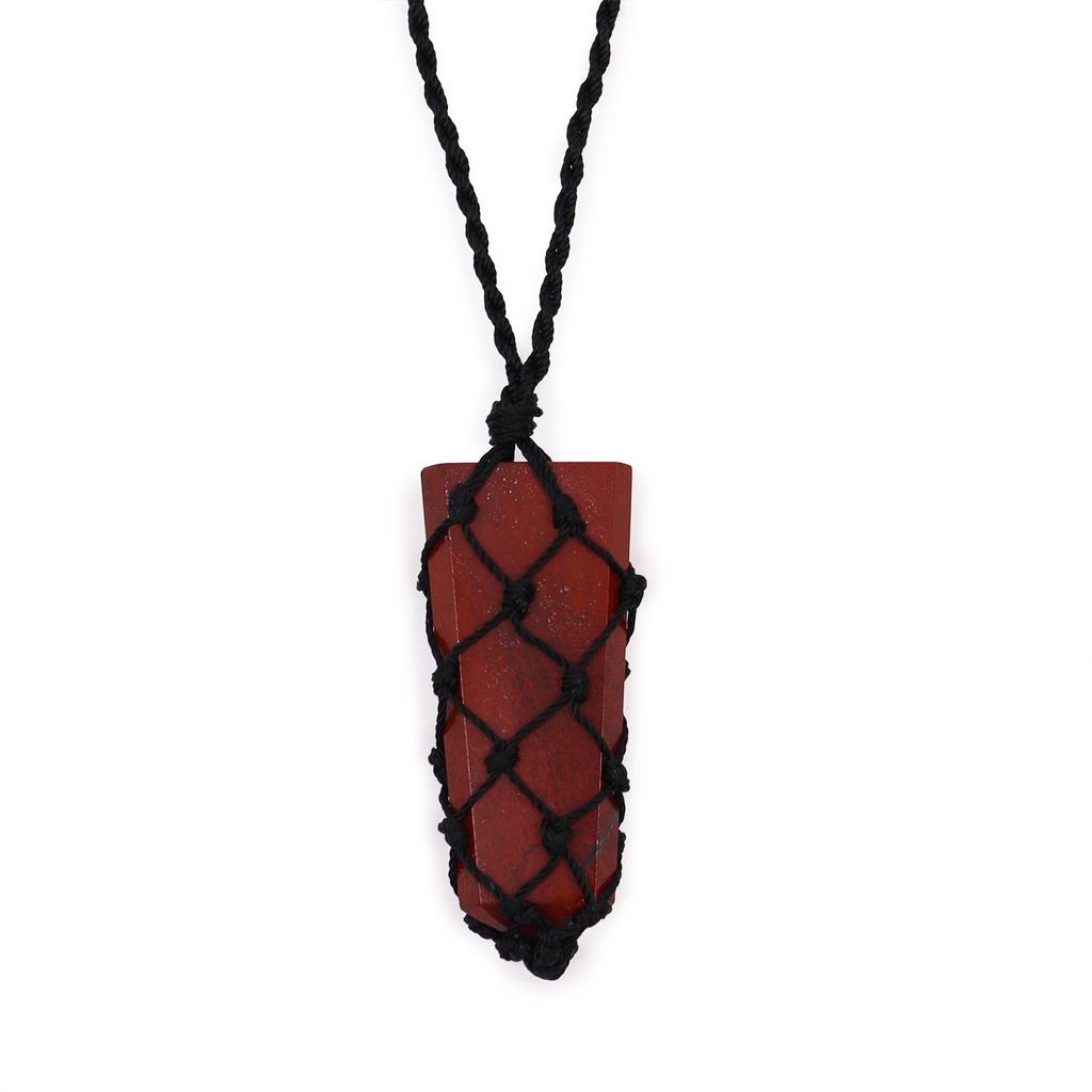 Red Jasper Crystal Point Pendant With Cord