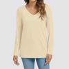 Womens Long Sleeve V Neck Shirts Basic Tee Casual Top Fall Trendy Tunic Outfits Fitted T Shirts