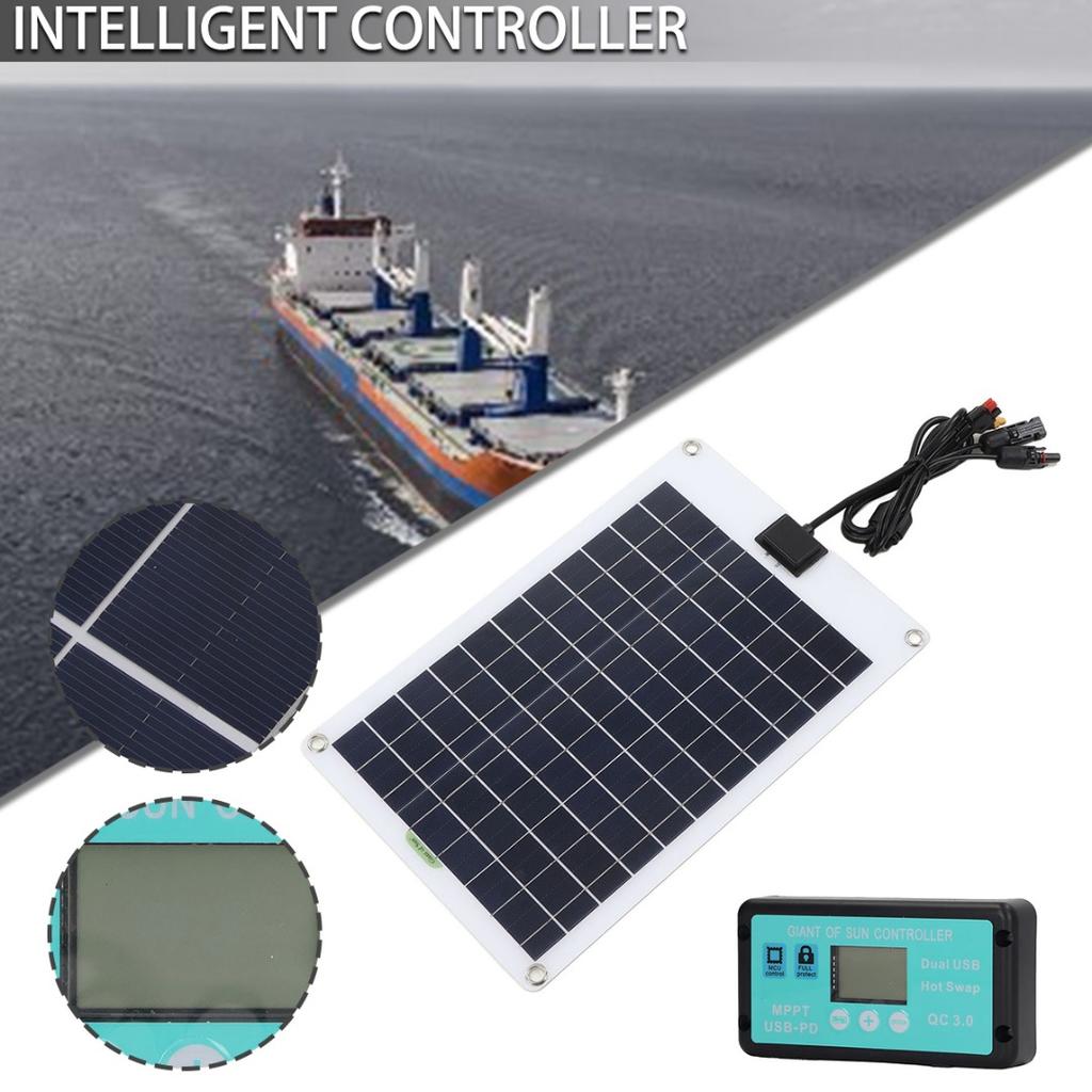 Комплект солнечной панели 50 Вт с контроллером зарядного устройства для лодки-фургона на открытом воздухе