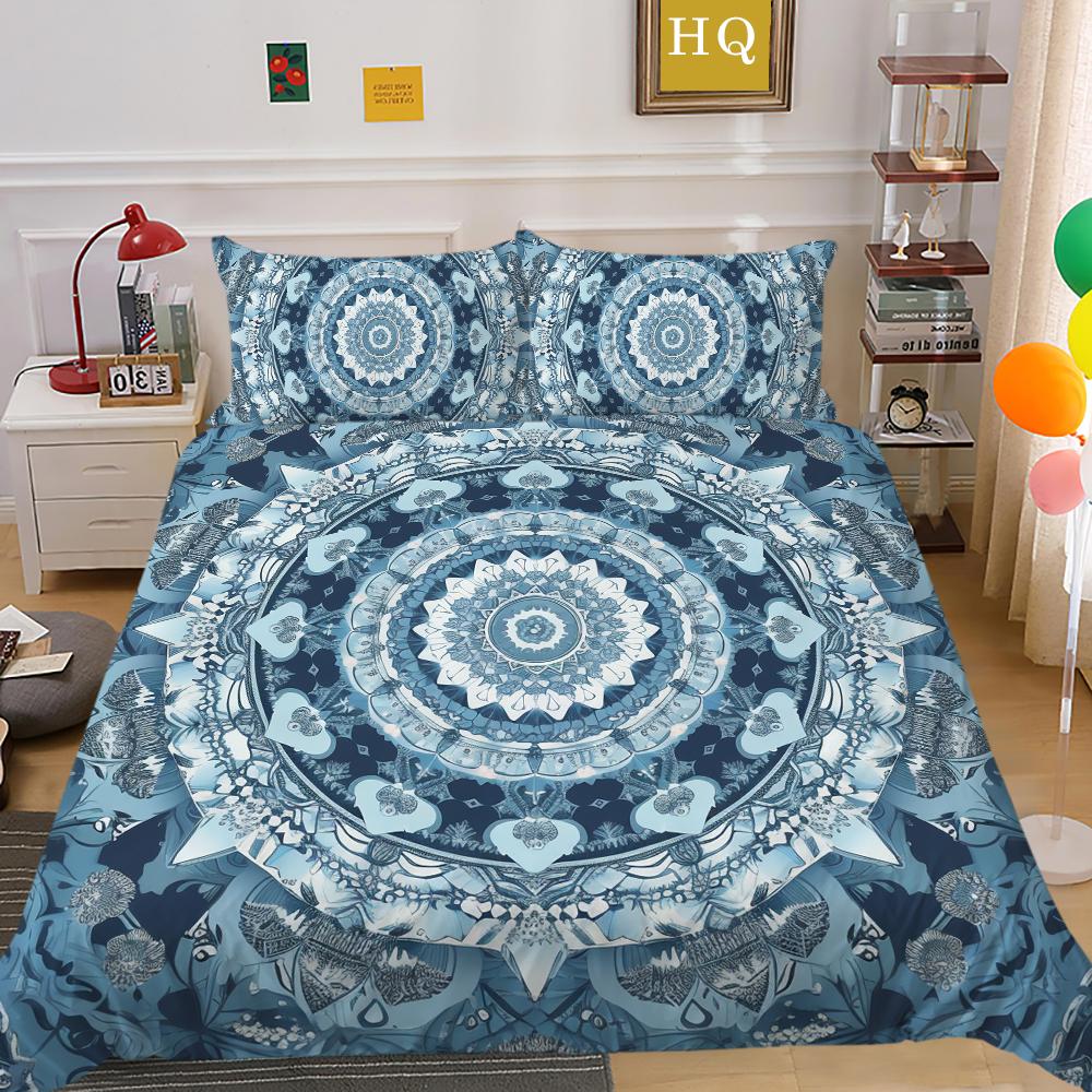 Mandala Printed Home Textiles Full Size Polyester Bed Clothes Woman Girl High Quality Comforter Cover Sets