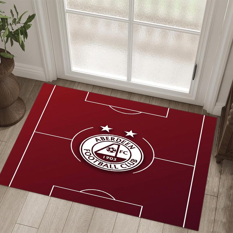Aberdeen FC Design Crystal Velvet Carpet Cozy Non?Slip Printed Rug For Bedroom Living Room Entrance