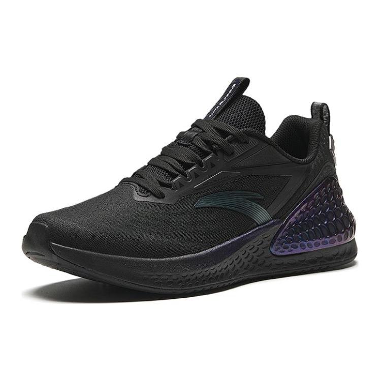 Anta C37+ Cushioning Slip Resistant Breathable Lightweight Low top Running Shoes Men's Black 912425507-5