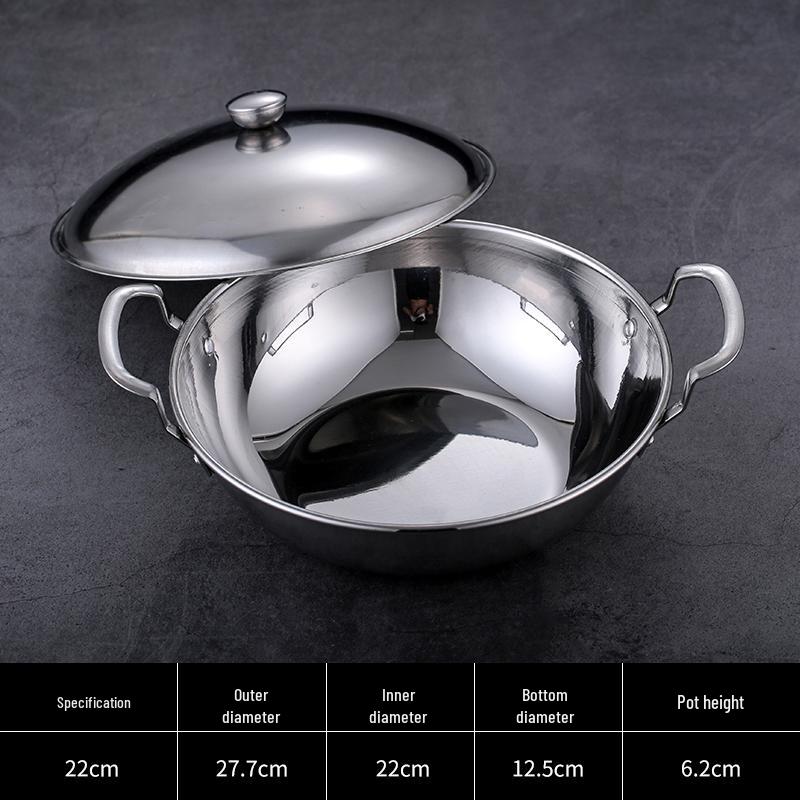 Thickened Stainless Steel Hot Pot with Alcohol Stove