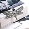 Vintage Corsage Pin Big Dragonfly Brooch Silk Scarf Buckle Diamond Animal Brooch