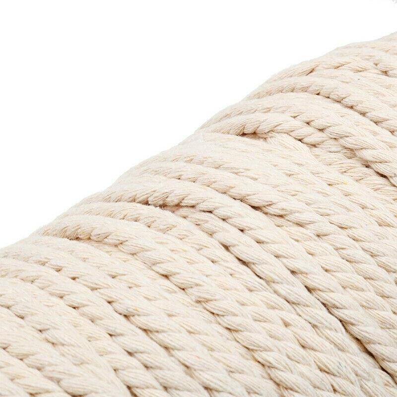 100/200 м 3 мм натуральный бежевый хлопковый витой шнур ремесленная веревка для макраме DIY ремесло